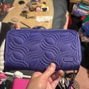 Lug Quilted Wallet in Rich Purple